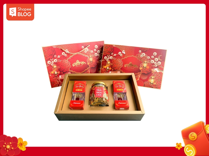 Hộp saffron Salam sang trọng biếu khách hàng dịp Tết (Nguồn: Shopee Blog)