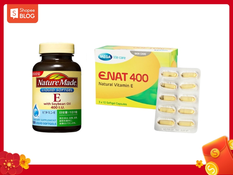 Viên uống vitamin E 400 (Nguồn: Shopee Blog)