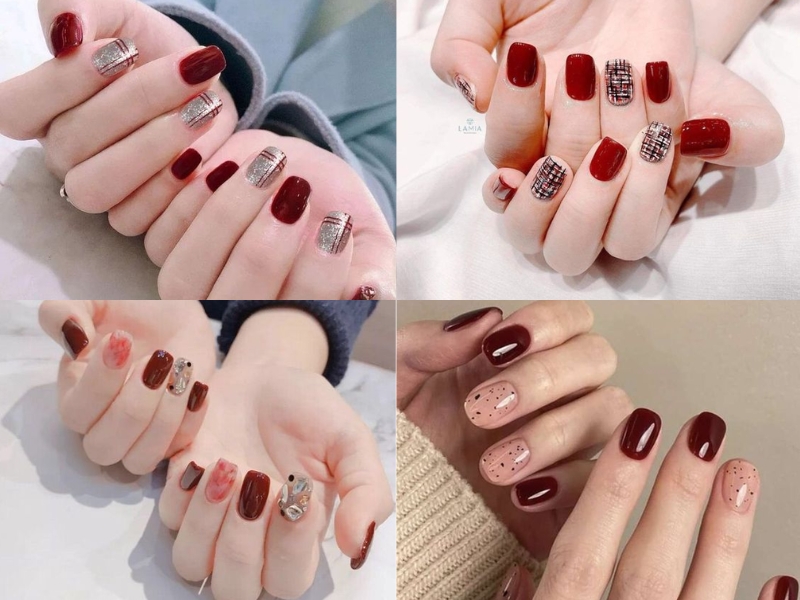 Một số mẫu nail đỏ dịp Tết 2023 (Nguồn: Shopee Blog)