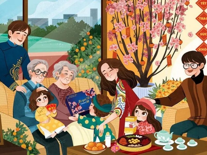 Tặng quà mừng Tết (Nguồn: dienlamhong.com)