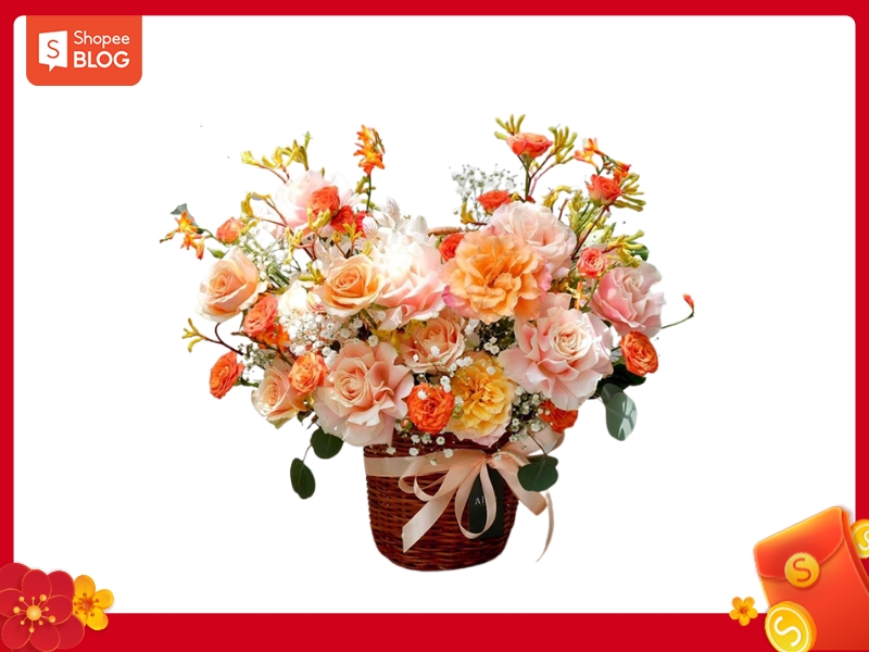 Nếu tặng hoa Tết thì nên ưu tiên chọn màu sắc rực rỡ, thể hiện ý nghĩa tươi vui của mùa Xuân