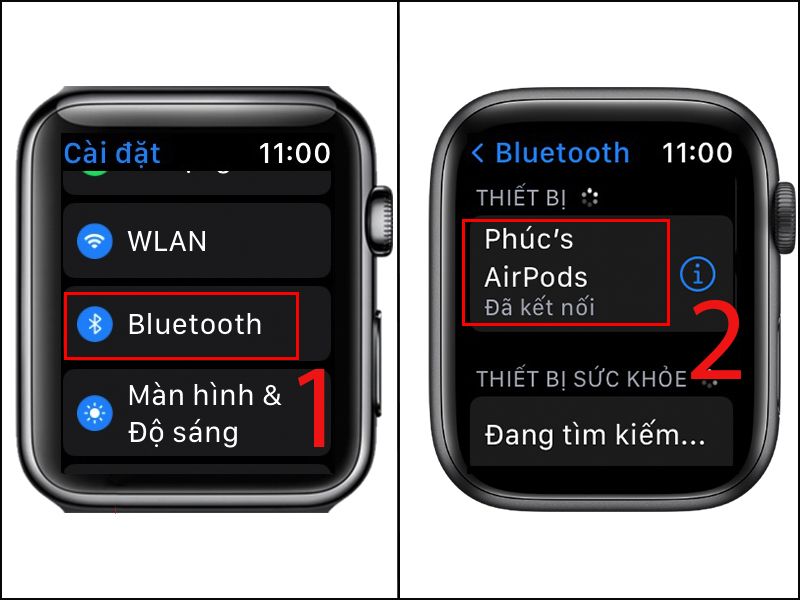 Kết nối AirPods với Apple Watch khác iCloud (Nguồn: cellphones.com.vn)