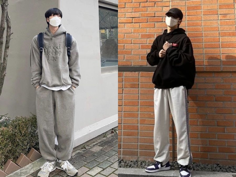 Mix đồ với hoodie oversize đậm chất thể thao. (Nguồn: Shopee.vn)