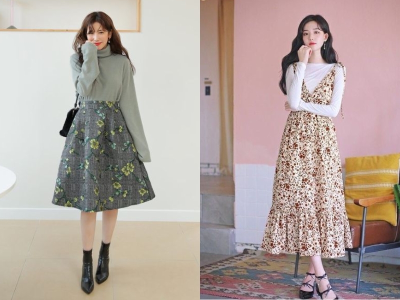 Style chuồn Đà Lạt mang lại phái nữ cực kỳ xinh với váy hoa nhí (Nguồn: Shopee Blog)