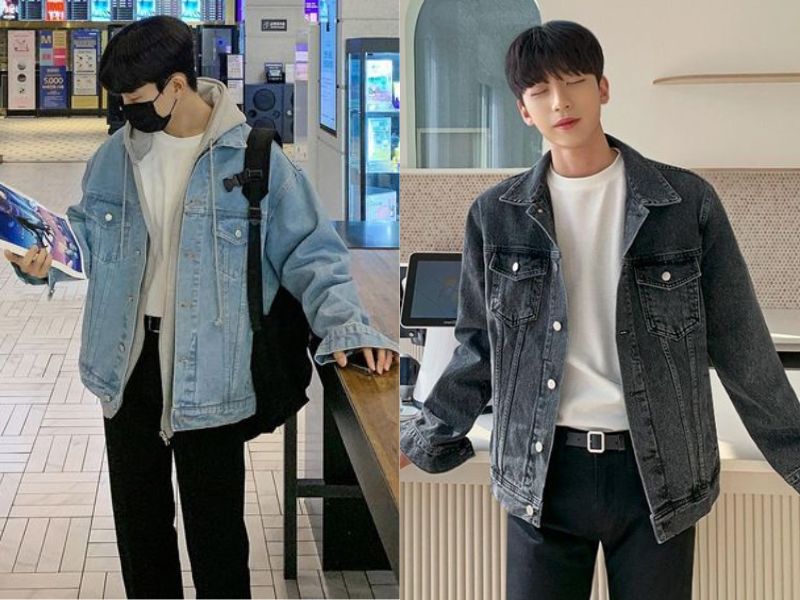 Áo khoác jean cũng rất hợp với những ai mê phong cách Hàn Quốc (Nguồn: Shopee Blog)