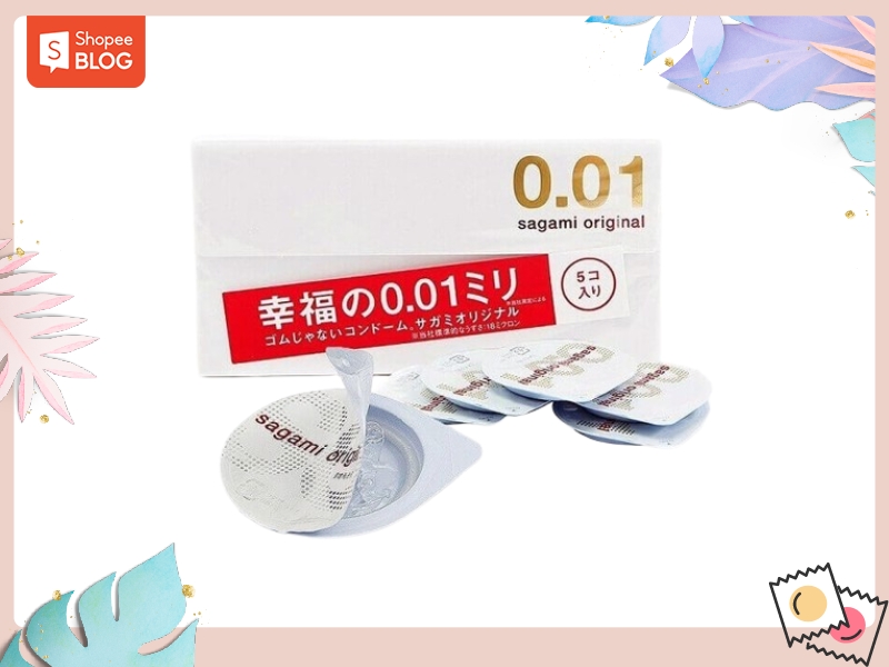 Bao cao su mỏng nhất Sagami 0.01 (Nguồn: Shopee Blog)