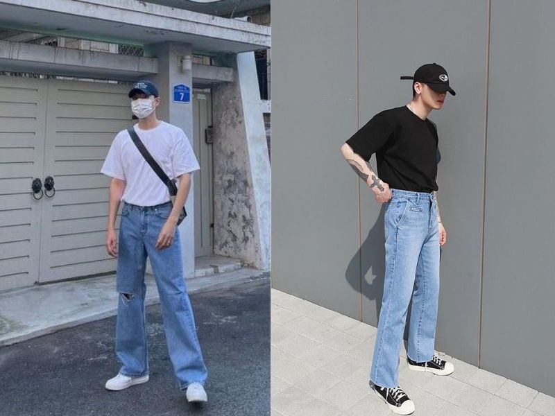 Áo thun và quần jeans (Nguồn: pinterest.com)