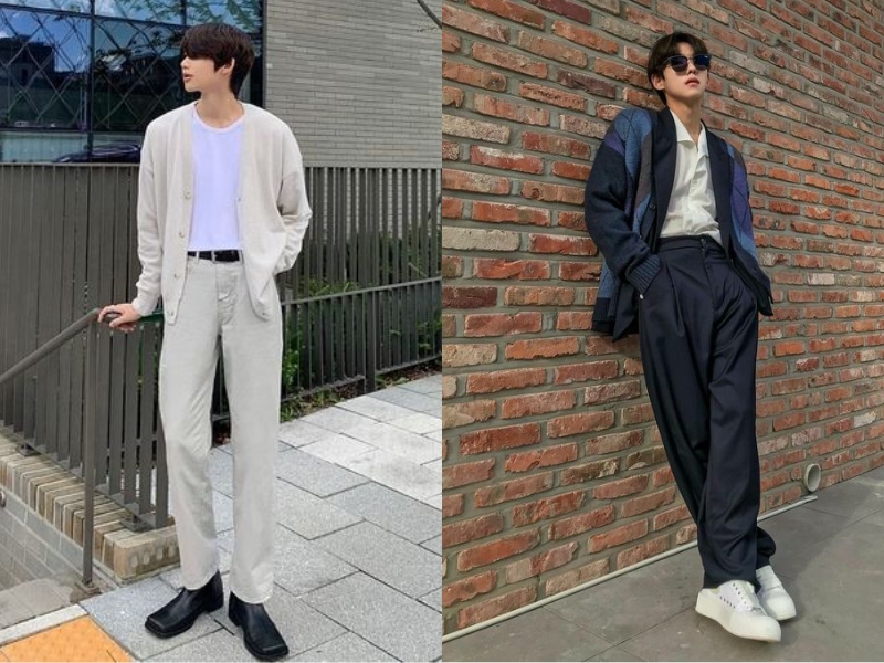 Phối đồ với áo khoác cardigan chuẩn phong cách (Nguồn: Shopee Blog)