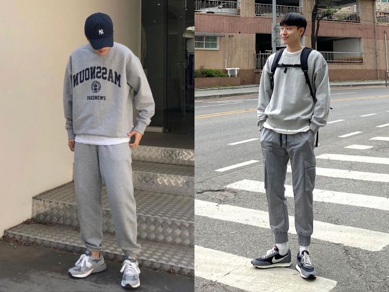 Quần jogger nam khi phối cùng áo sweater (Nguồn: pinterest.com)