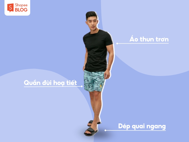 Thời trang đi biển cho các bạn nam vào ngày hè (Nguồn: Shopee Blog)