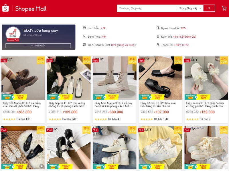 Shop order giày Taobao trên Shopee (Nguồn: Shopee Blog)