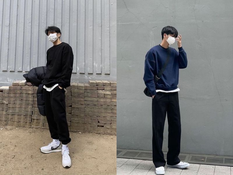 Áo sweater và quần baggy nam (Nguồn: pinterest.com)