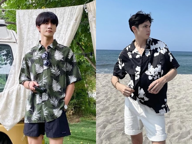 Áo hawaii - phối outfit đi chơi nam (Nguồn: Pinterest)