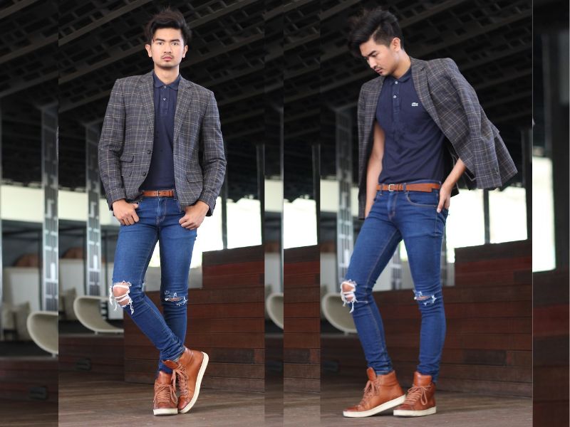 Giày boot nam và áo polo (Nguồn: lookbook.nu)