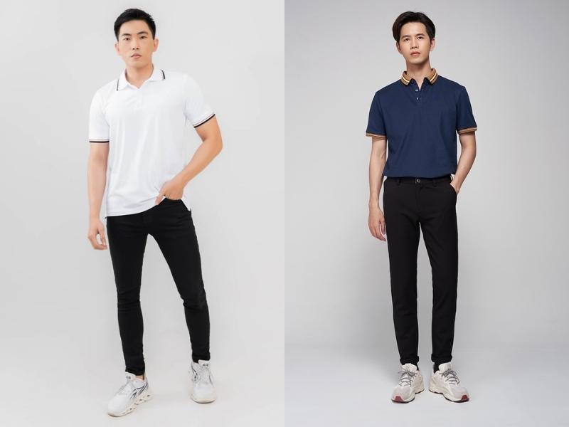 Set đồ với áo polo nam (Nguồn: Shopee Blog)