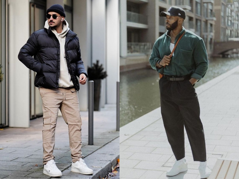 Cách phối đồ cho nam cao 1m7 mập với cargo pants (Nguồn: Pinterest)