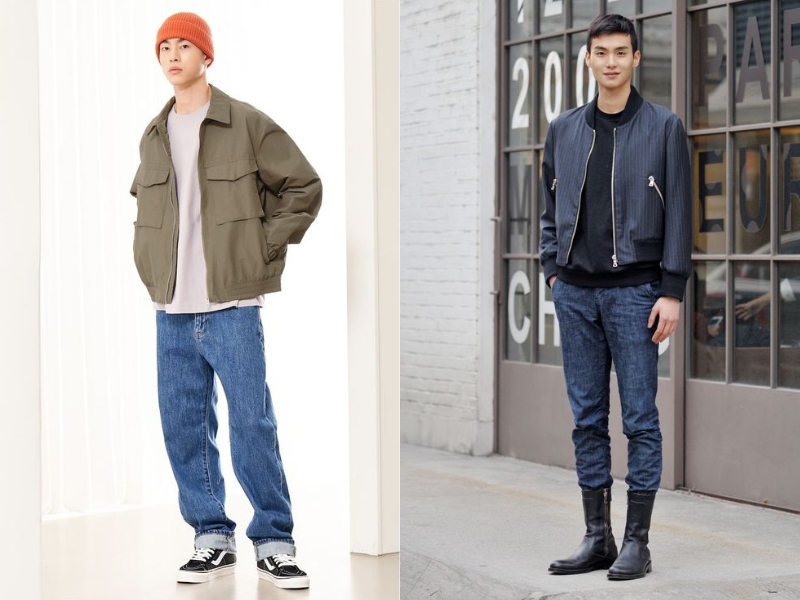 Style mùa đông hàn quốc nam với áo khoác bomber (Nguồn: Shopee Blog)