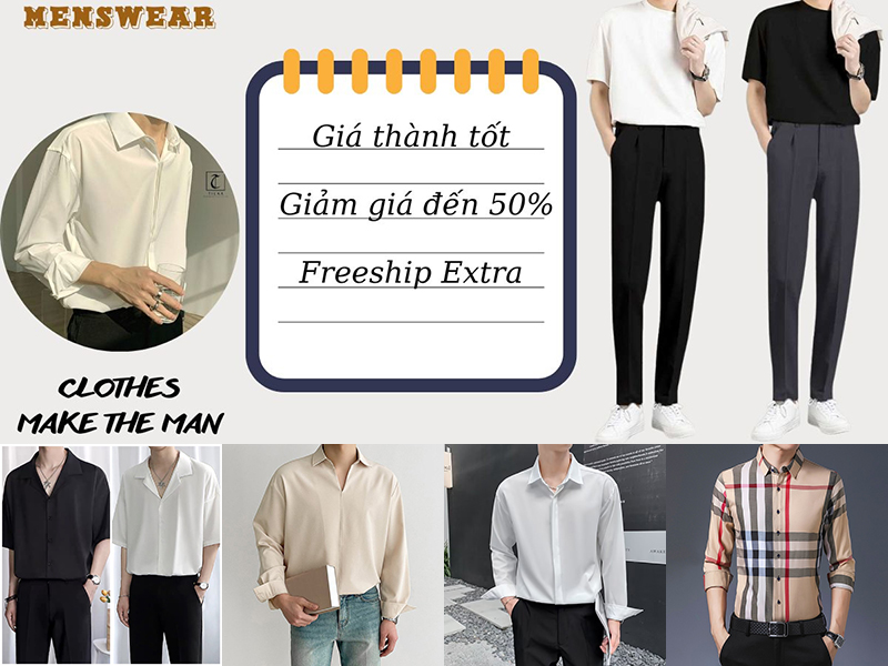 Thời trang Menswear - Shop bán áo sơ mi uy tín (Nguồn: Shopee)