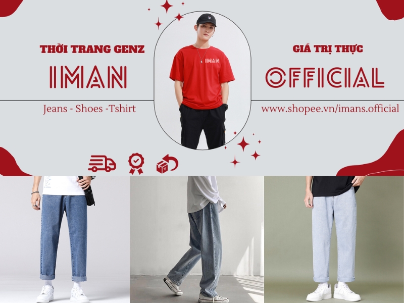 Các mẫu quần jean ống rộng thời trang của hãng (Nguồn: shopee.vn)
