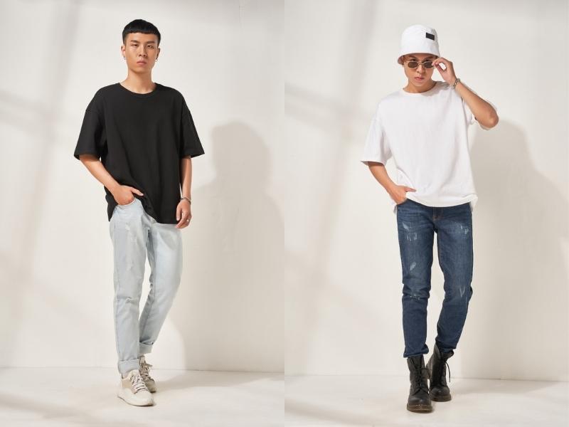 Áo thun oversize phù hợp để các bạn nam mập mạp che khuyết điểm cơ thể (Nguồn: Shopee Blog)