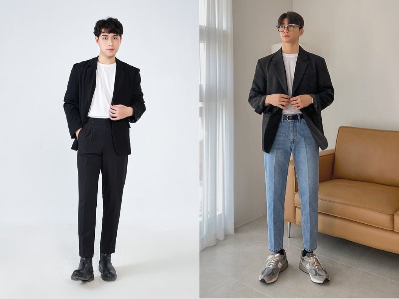 Áo blazer phù hợp phối với quần baggy nam (Nguồn: JBAGY Menswear)