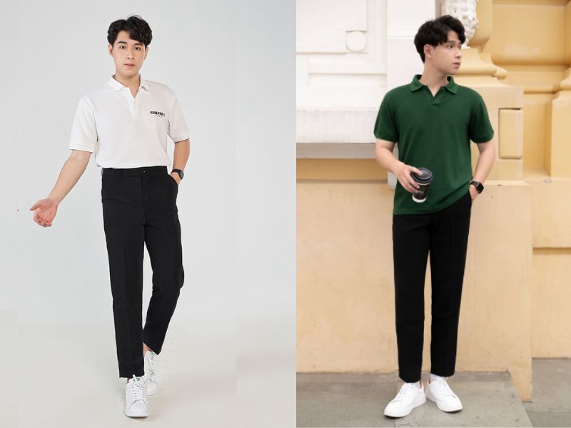 Áo polo phù hợp phối cùng quần baggy nam (Nguồn: JBAGY Menswear)