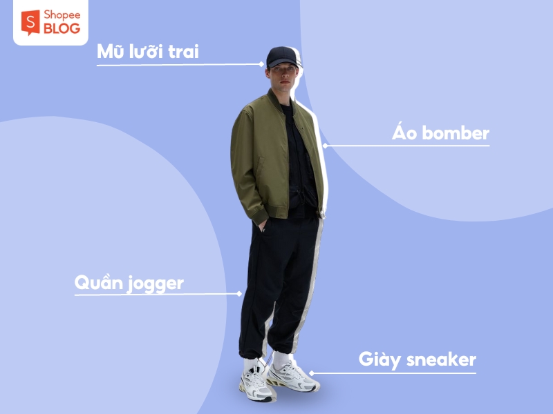 Phối đồ Đà Lạt nam với áo khoác bomber 