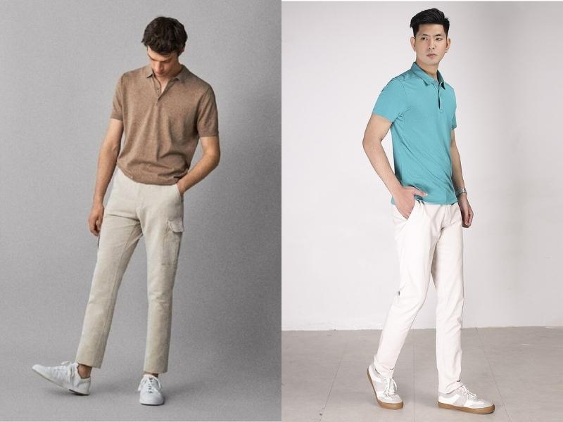 Cách phối đồ nam mùa hè với áo polo và quần kaki (Nguồn: Shopee Blog)