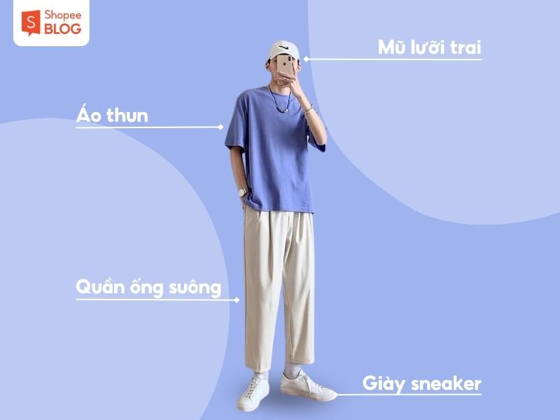 Áo thun là item đơn giản mặc hàng ngày của nhiều bạn trẻ Trung Quốc (Nguồn: Shopee Blog)