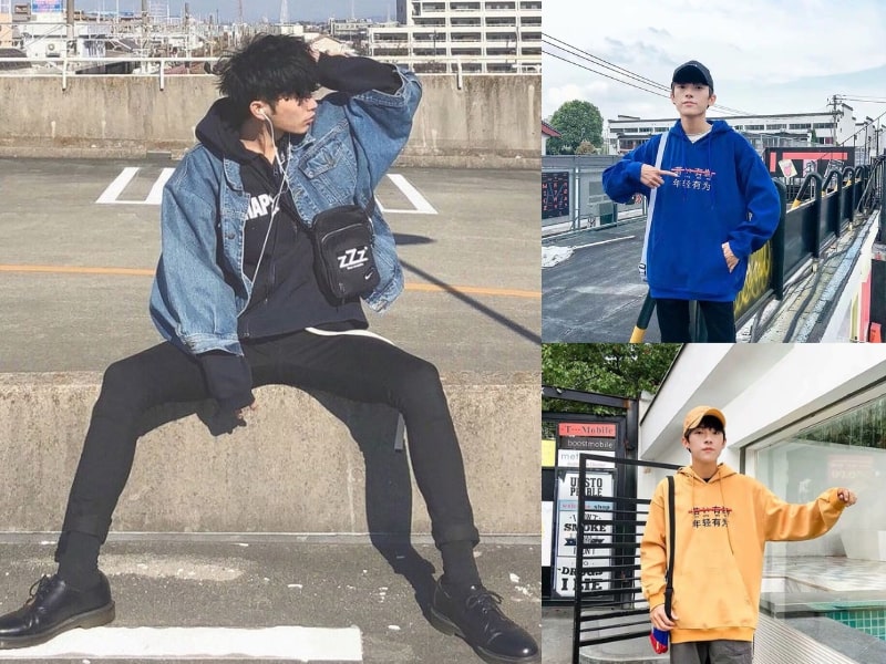 Sáng là sinh viên, chiều hóa thân thành fashionista với cách phối áo hoodie và túi đeo chéo nam (Nguồn: Thời trang Thiên Phúc, Chiaki & Yody) 