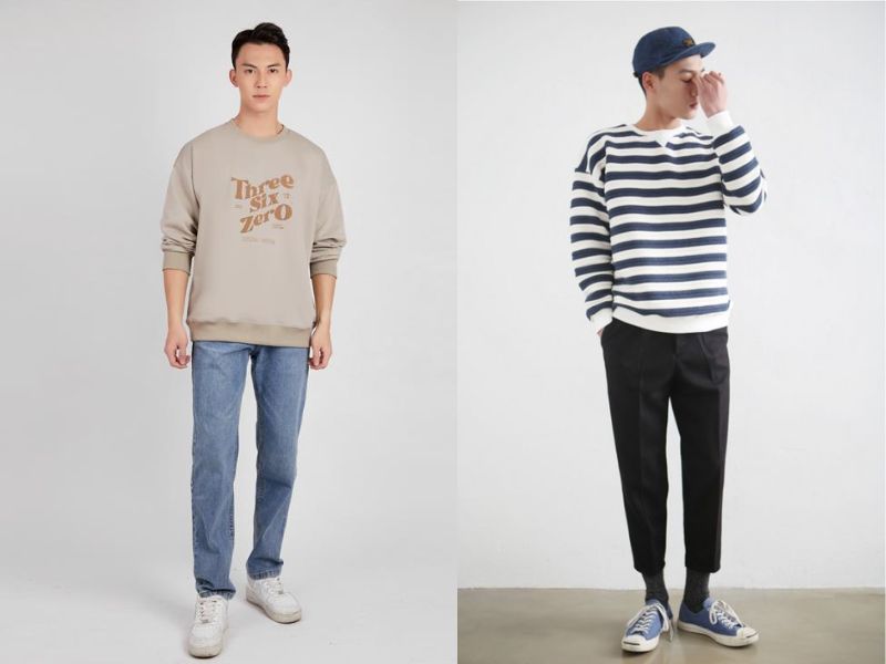 Áo sweater phù hợp phối với quần baggy nam (Nguồn: 360boutique.vn)