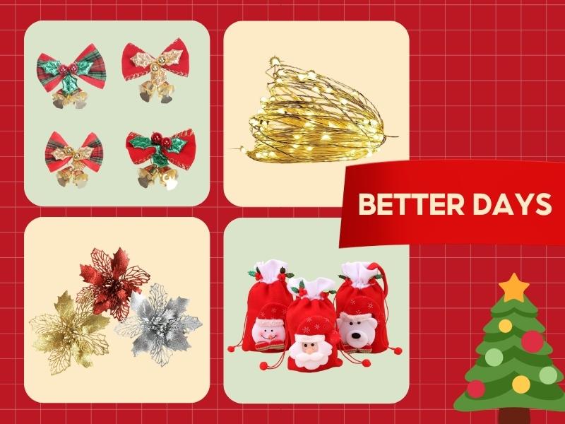 Shop Better Days với các mẫu đồ trang trí cây thông Noel đáng yêu (Nguồn: Shopee Blog)
