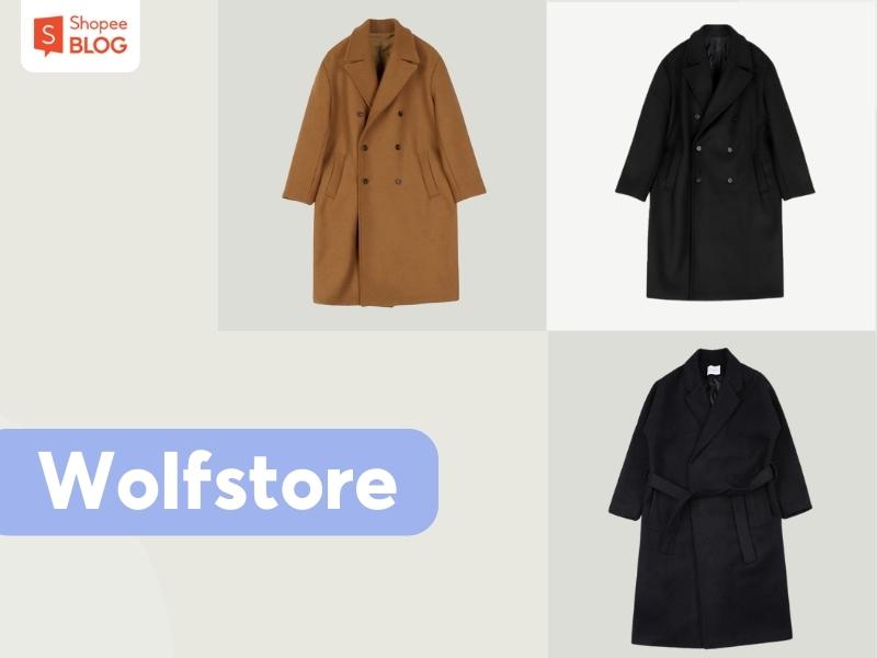 Các mẫu áo khoác măng tô của Wolfstore (Nguồn: Shopee Blog)