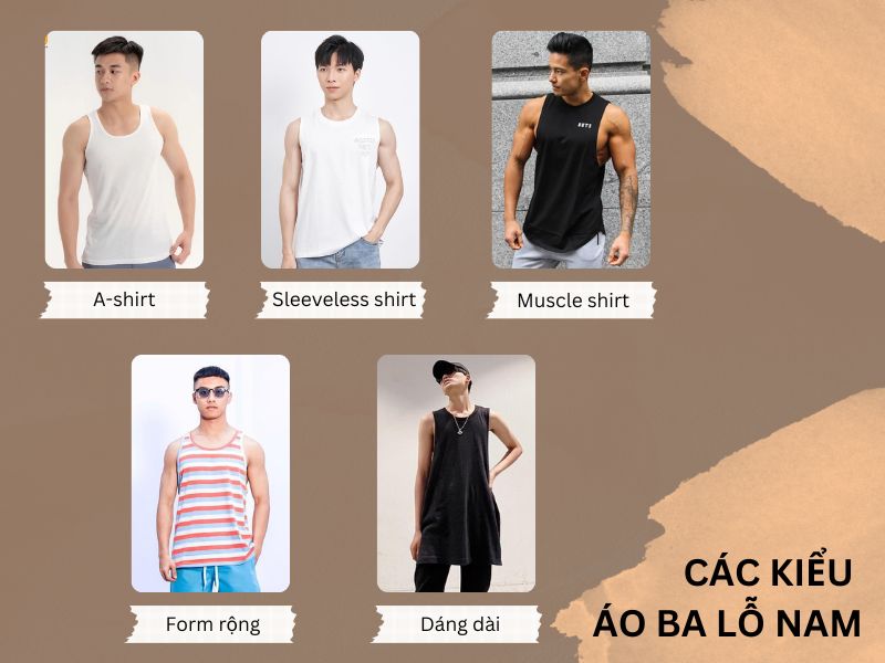 Các mẫu áo ba lỗ nam (Nguồn: Shopee Blog)