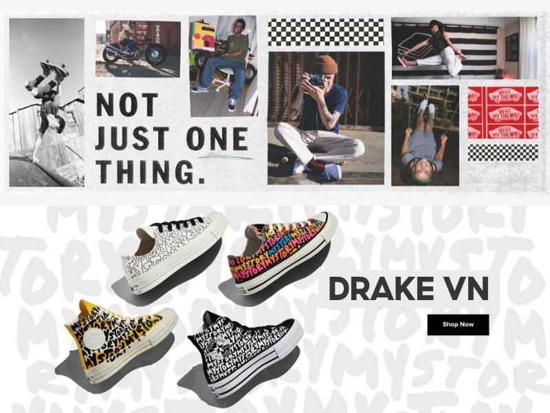 Drake VN chuyên các loại sneaker chính hãng của của Converse, Vans, Palladium, Supra và K-Swiss (Nguồn: shopee.vn)