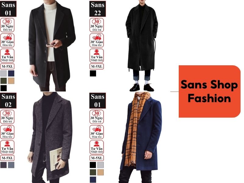 Áo măng tô Sans Shop Fashion (Nguồn: Shopee)