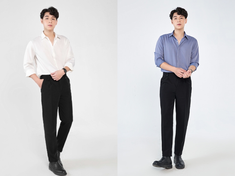 Áo sơ mi phù hợp phối với quần tây baggy (Nguồn: JBAGY Menswear)