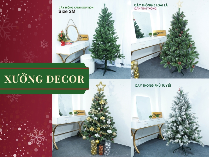 Các mẫu cây thông được nhiều người yêu thích của Xưởng Decor - Đèn trang trí (Nguồn: Shopee Blog)
