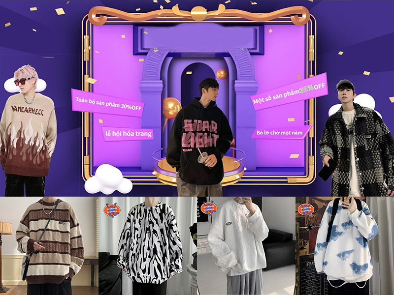 Áo sweater cổ tròn Dynamite (Nguồn: Shopee)