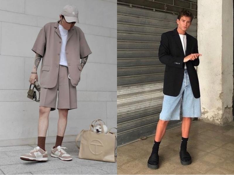 Cách phối đồ độc đáo với áo blazer và quần short (Nguồn: Shopee Blog)