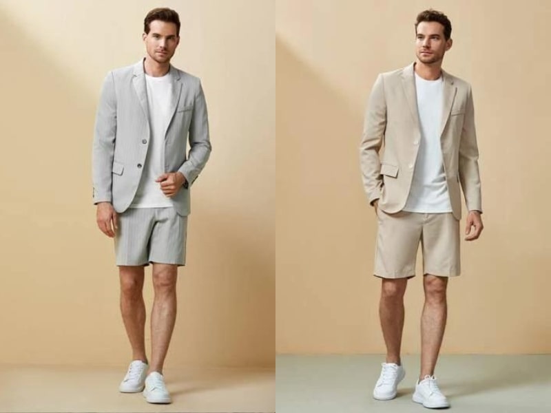 Độc đáo và lịch sự là hai tính từ dành cho set đồ gồm áo vest và quần shorts (Nguồn: SHEIN Mexico)