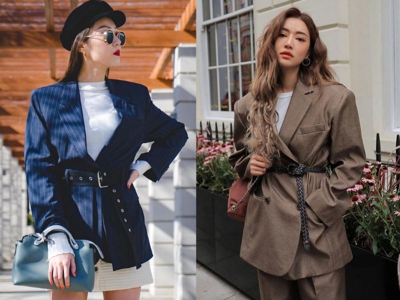 Thắt lưng giúp bạn biến tấu linh hoạt với những chiếc áo blazer của mình (Nguồn: Kênh 14)