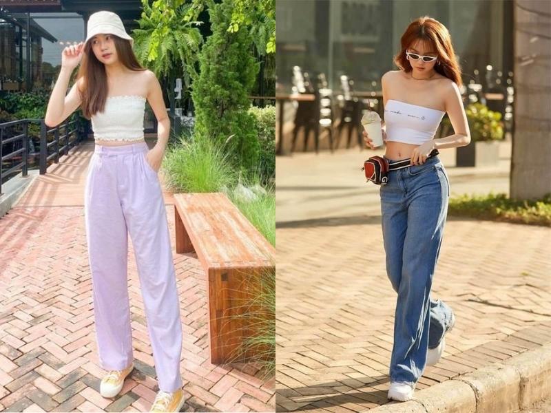 Quần ống rộng là item thích hợp để phối outfit năng động mùa hè (Nguồn: eva.vn)