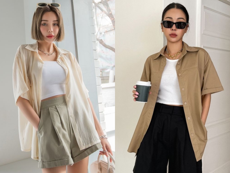 Các set đồ với áo sơ mi màu nâu be trung tính cũng giúp nổi bật làn da của bạn (Nguồn: Mr.Fashion)