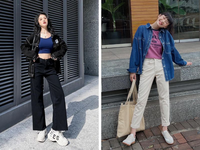 Đừng bỏ lỡ outfit phá cách với áo khoác jean (Nguồn: Yoona F&C / Facebook Len)