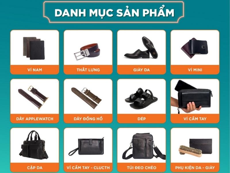 Bụi Leather với các mẫu phụ kiện nam giới bằng da thật (Nguồn: Shopee Blog)