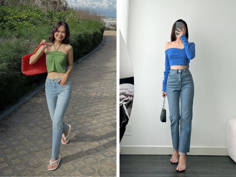 Quần jeans ôm tạo phong cách thanh lịch, trẻ trung (Nguồn: Facebook Len / Facebook Rever.Clothing)