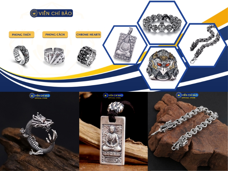 Viễn Chí Bảo là thương hiệu về trang sức bạc, vàng 24k và vật phẩm phong thủy (Nguồn: Shopee Blog)