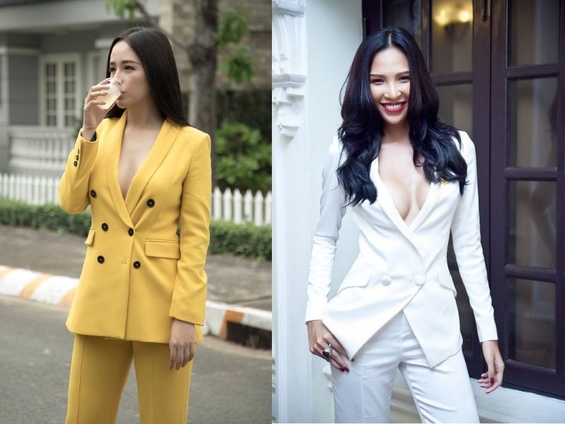 Mặc áo blazer không nội y là một trend gây bão (Nguồn: Việt Giải Trí/ Bestie.vn)