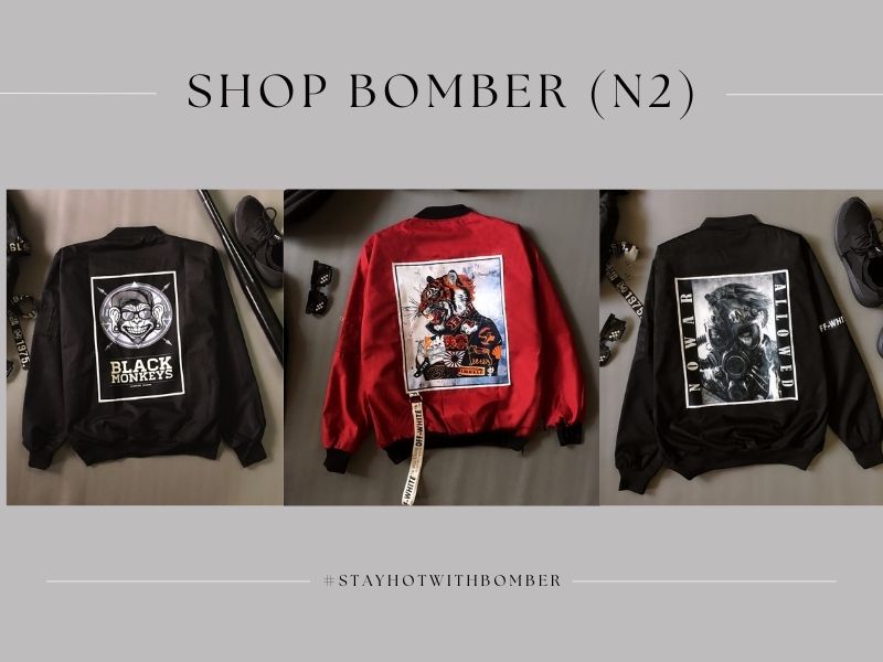 Họa tiết trên áo bomber gây ấn tượng mạnh, thích hợp với các bạn cá tính (Nguồn: Shopee.vn)
